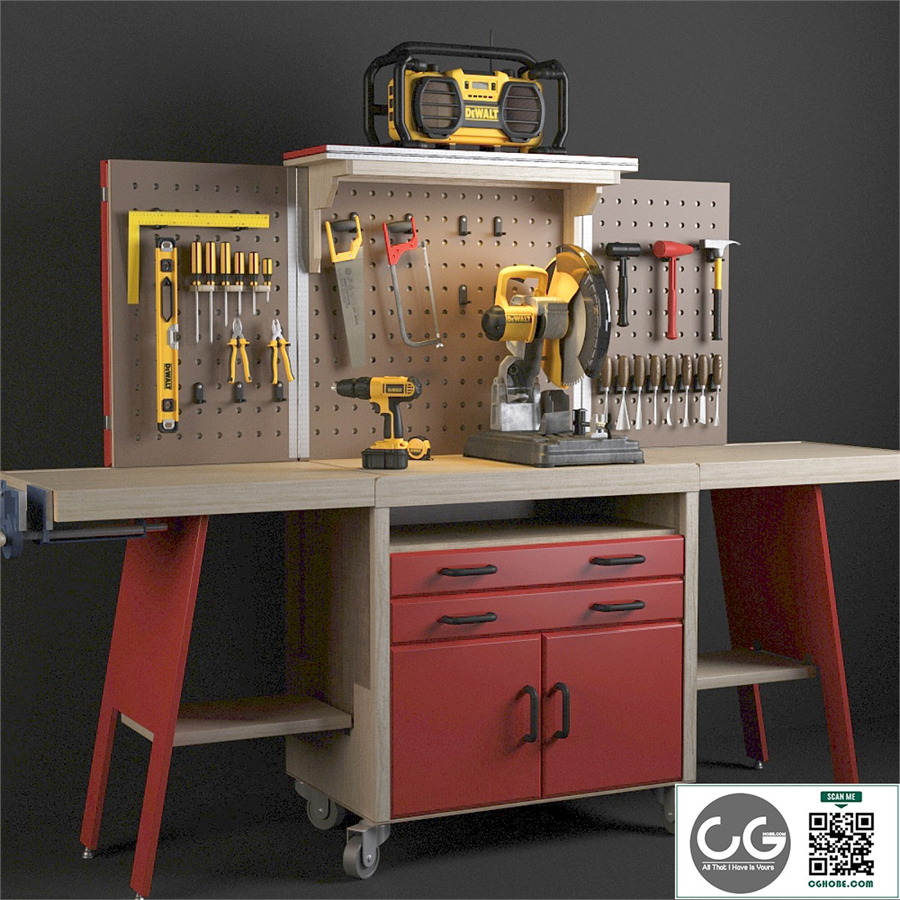 Workbench with tools DeWalt.