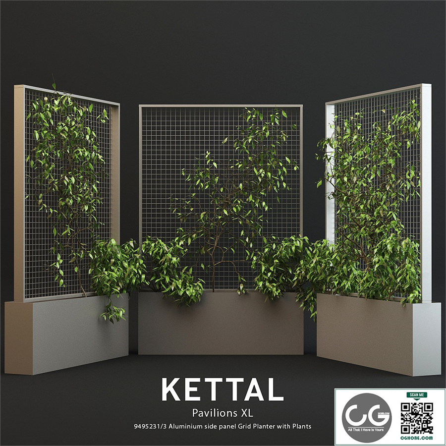 Kettal Pavilion XL Planter With Plants