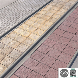 3 variants of pavement with road set_2
