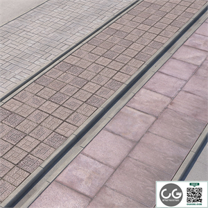 3 variants of pavement with road set_3