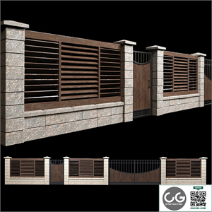 Fence with gates and wicket 2