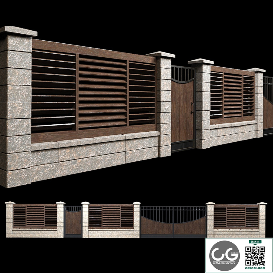 Fence with gates and wicket 2
