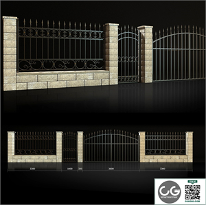 Fence with gate and wicket 4