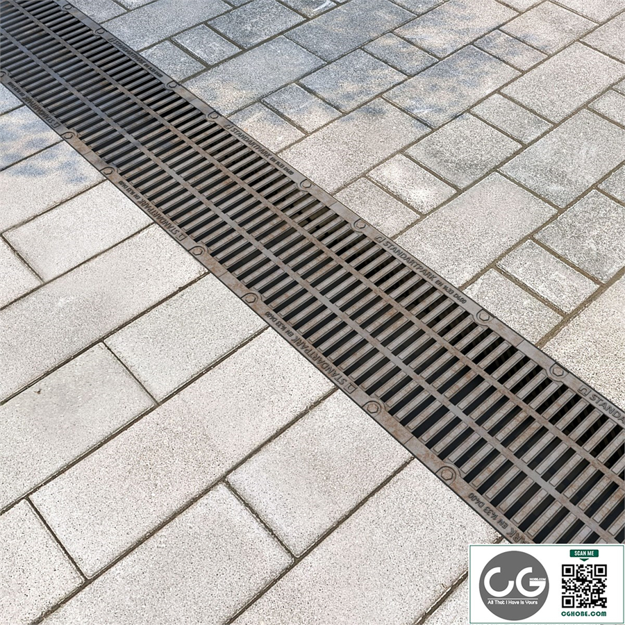 Standartpark rain grate and 2 types of paving stone