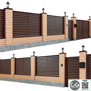 Fence with a gate and a wicket 7