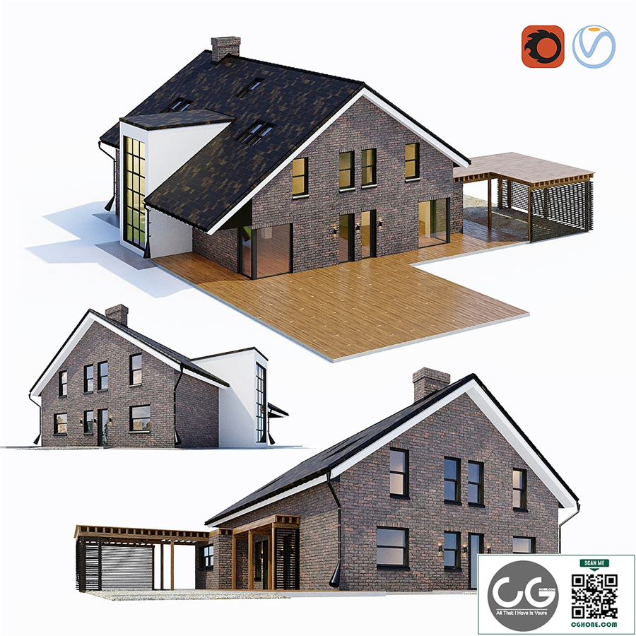 Large cottage with a carport