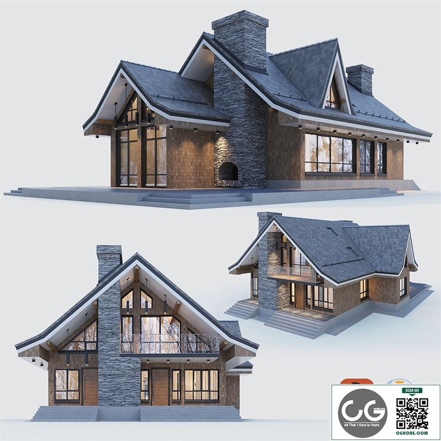 Modern half-timbered house with a residential attic