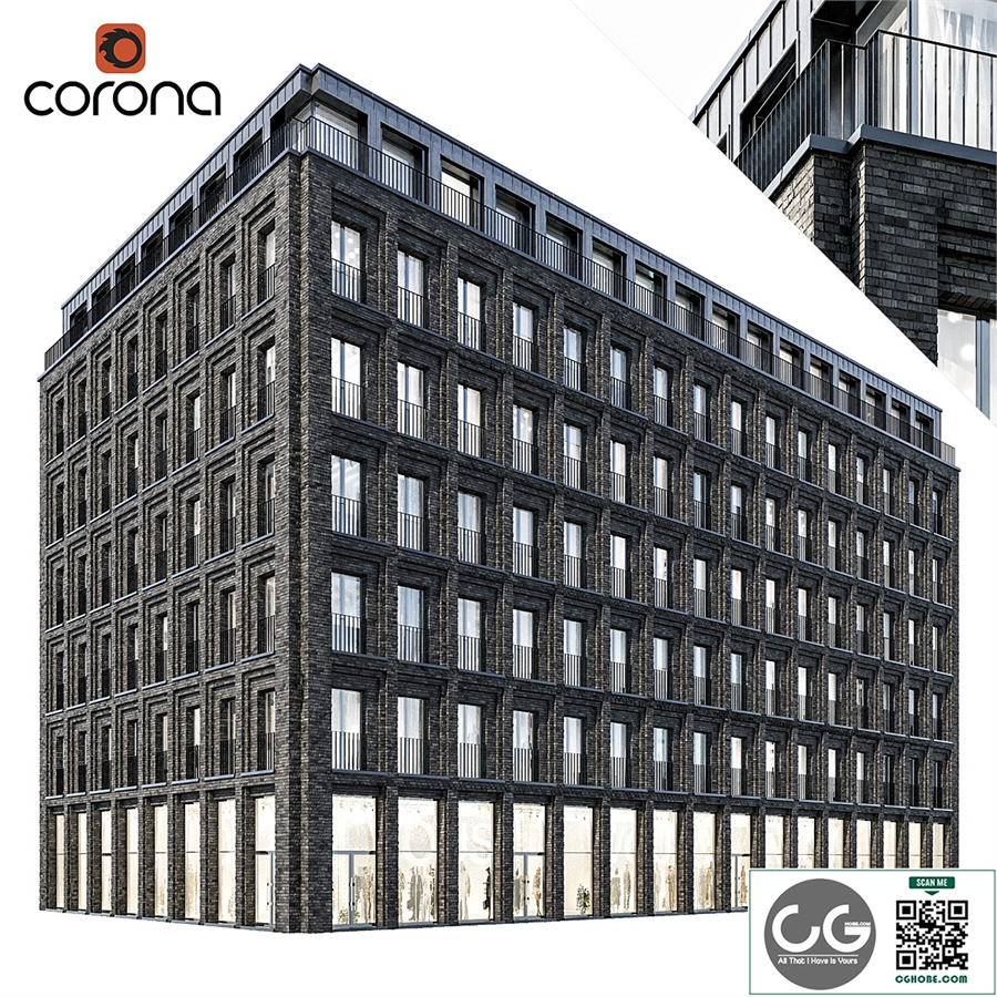 Modern residential building 07 | night + interiors
