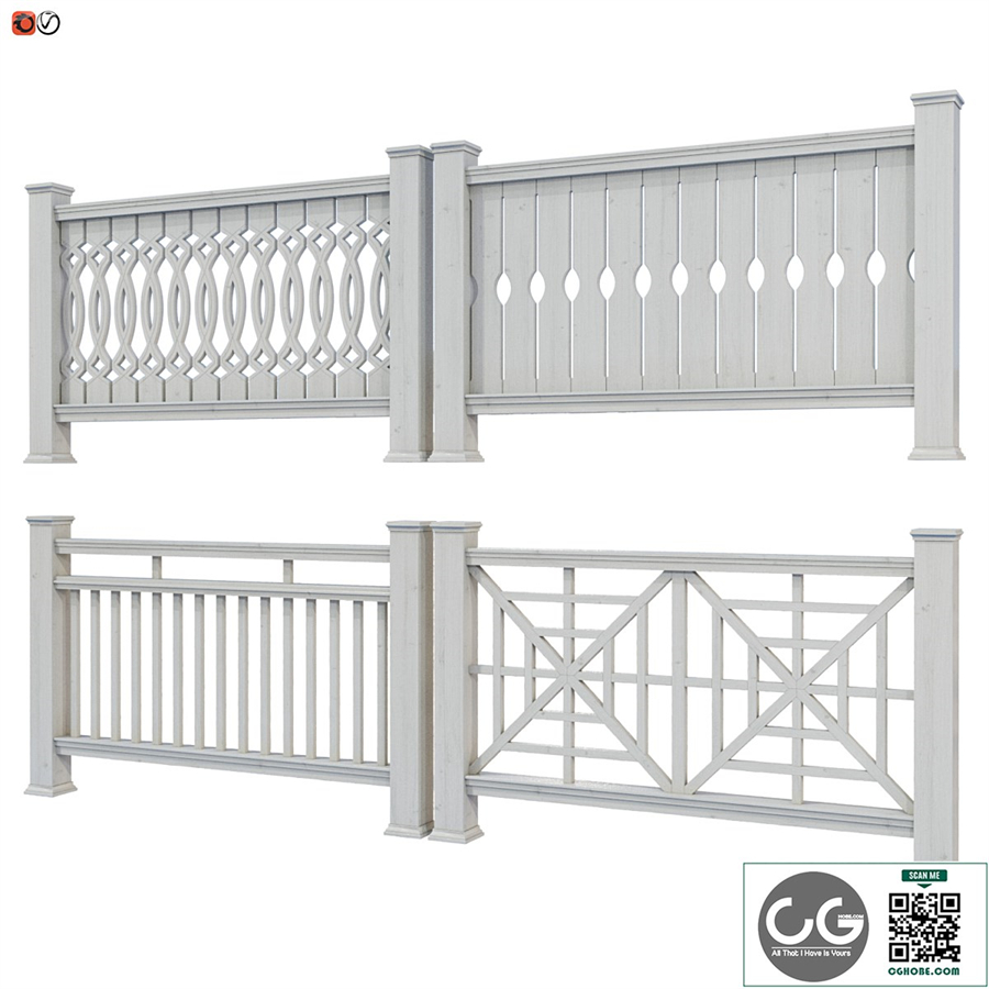 Set of handrails and terrace railing 4