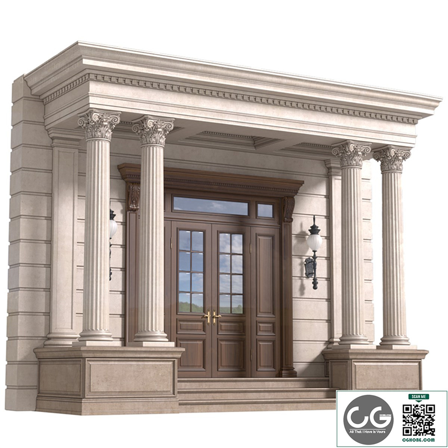 Column Porch Entrance to the house Classic Porch