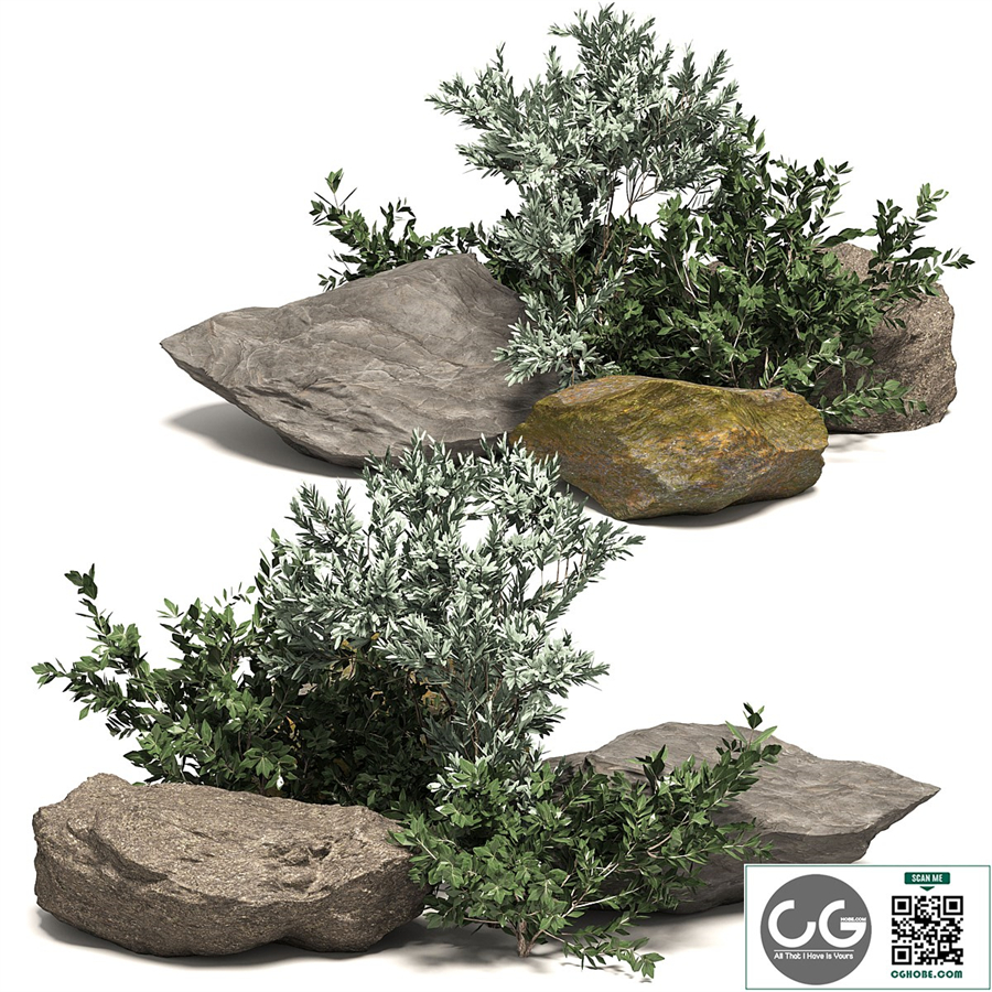 Stone + Bush Pack 8