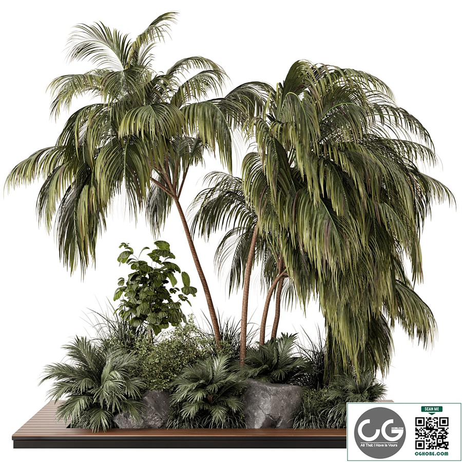 Outdoor Garden set bush and Tree - Garden Set 649