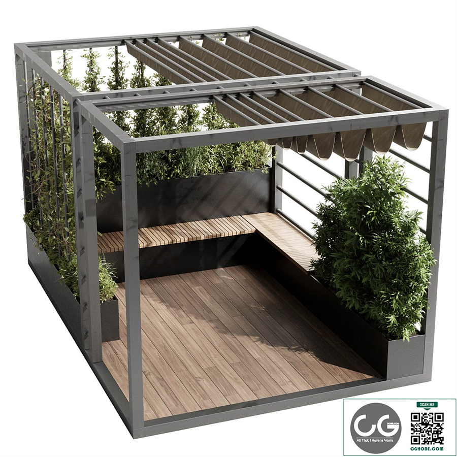 Landscape Furniture with Pergola and Roof garden 09