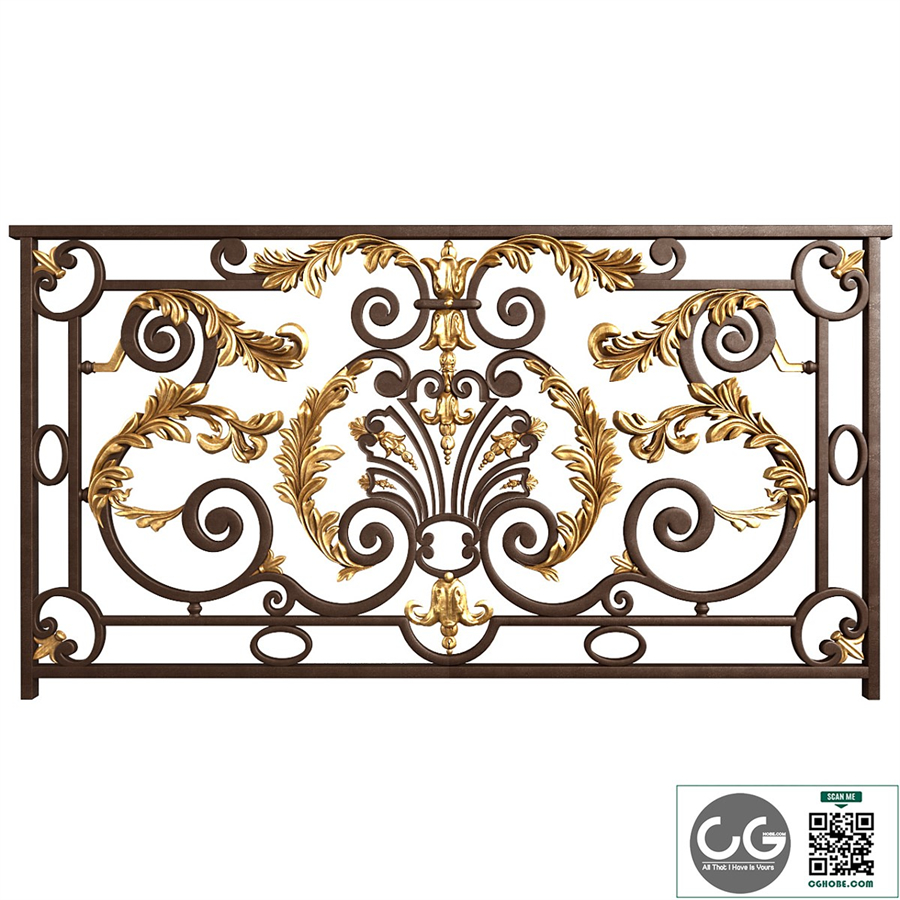 Classic forging wrought iron railing
