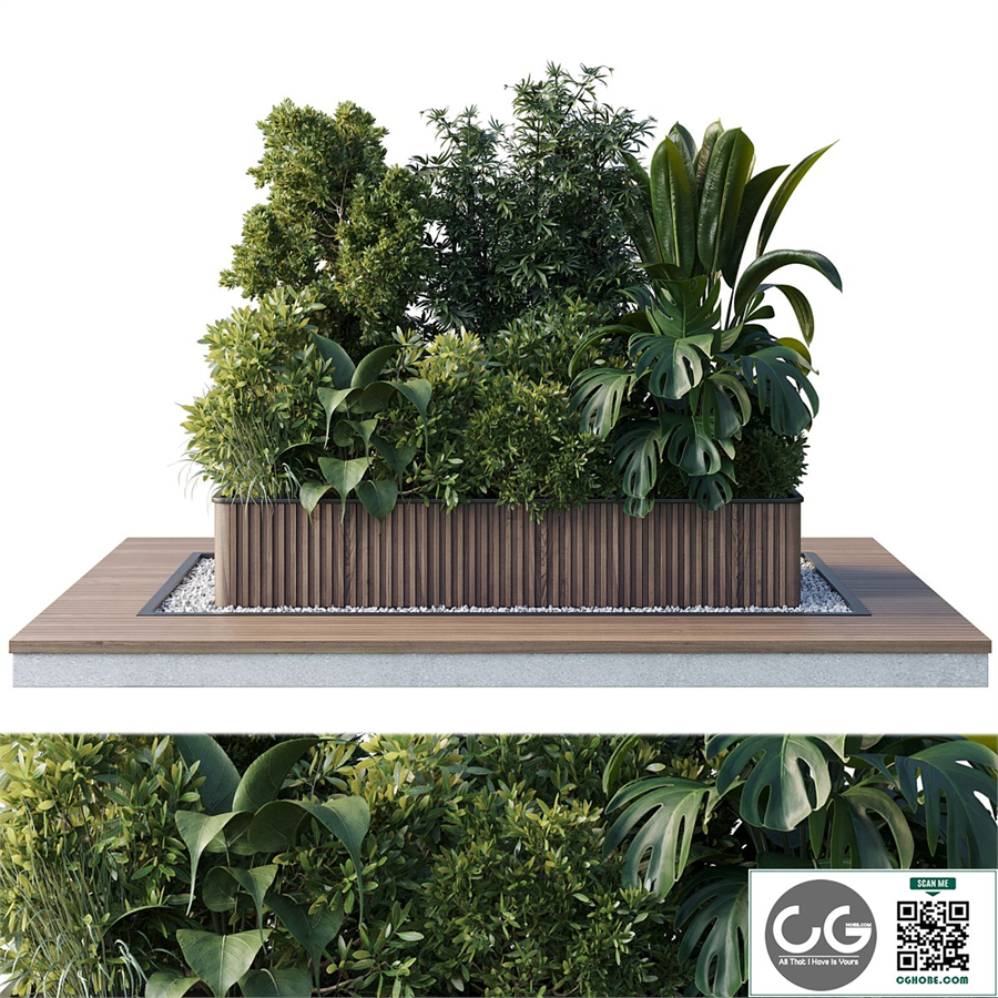 Outdoor plant Collection 114 - Wooden box for plant garden