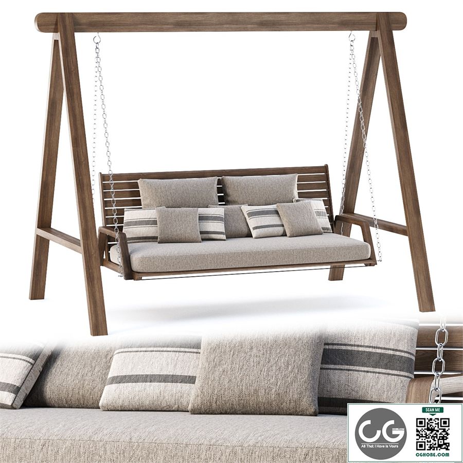 Mary wooden double garden swing MR45 by Bpoint Design / Wooden garden swing