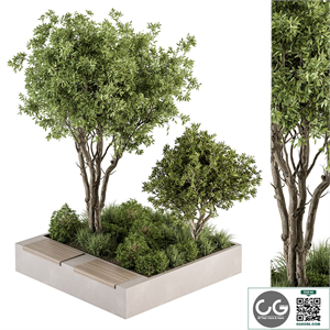 Urban Furniture Bench with Plants 45