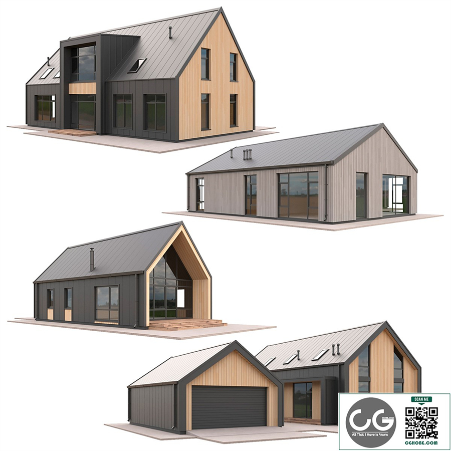 Low Poly Houses Set 04