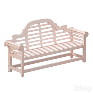 White park bench with backrest