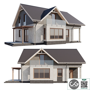 One-story house with an attic
