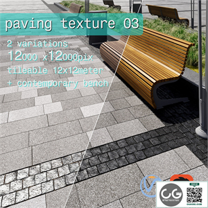 Paving granite plates HR / street furniture 03
