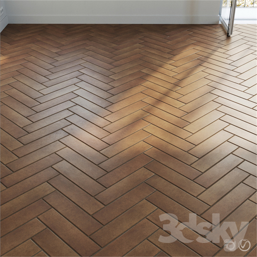 Ceramic tile set 04 - Herringbone Terracotta