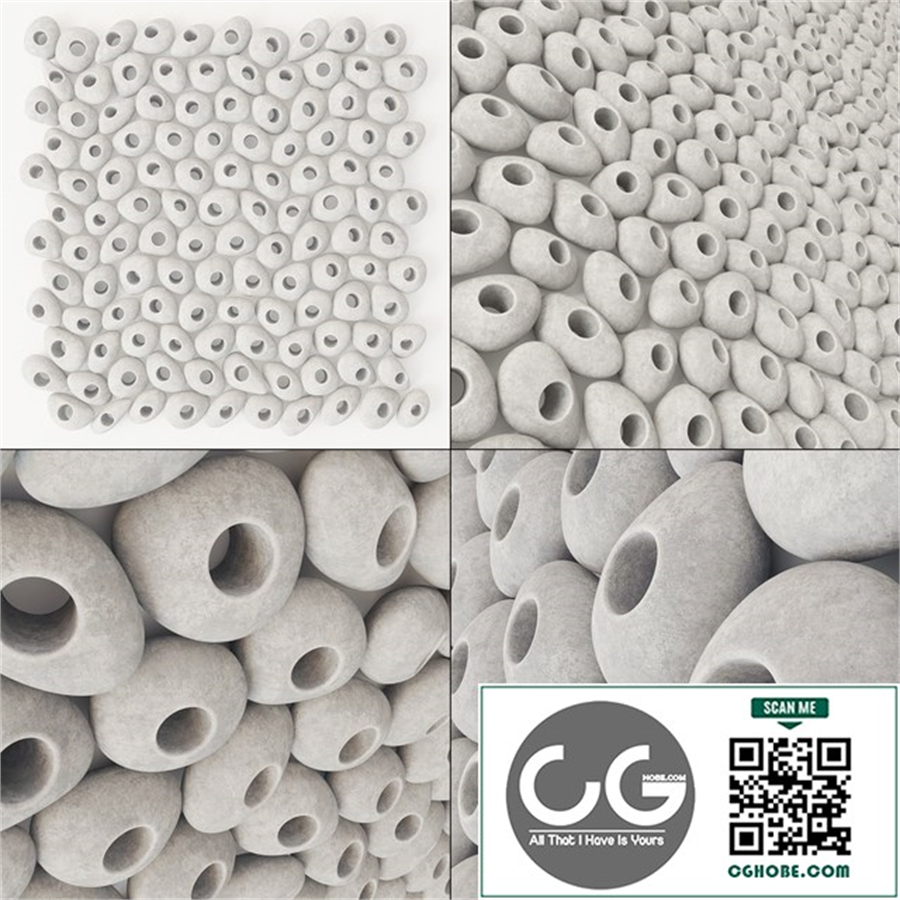 Pebble smooth hole tile n1
