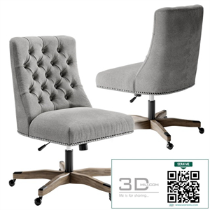 Linon Home Décor Honor Light Gray Office Chair, Gray