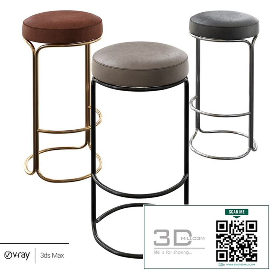 cora leather bar chair