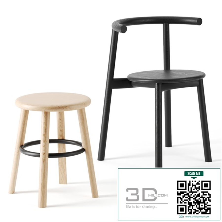 Solo chair and stool by Matiazzi