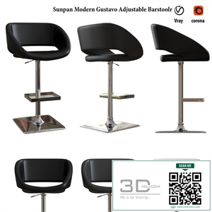 Sunpan Modern Gustavo Adjustable Barstool
