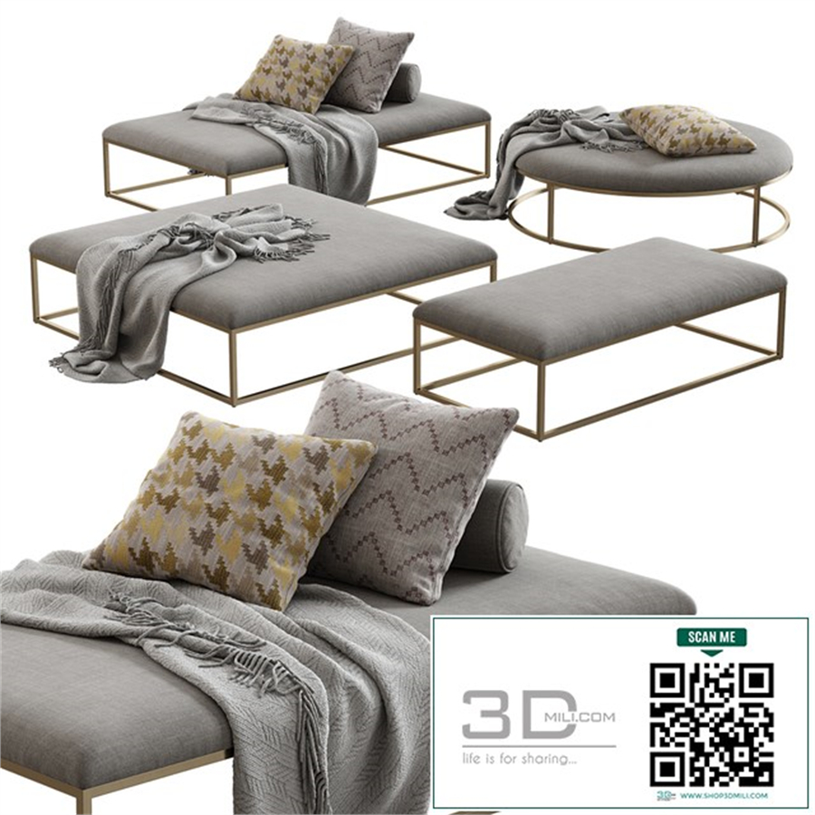 Restoration Hardware / Nicholas Fabric Coffee Ottoman