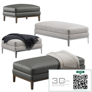 RH Modern - Italia Coffee Ottoman pouf bench