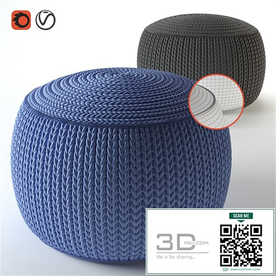 Knitted ottoman