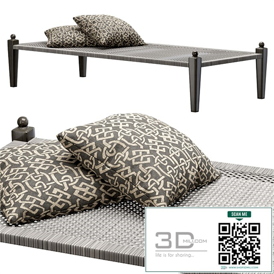 Laila rattan ottoman / Rattan bench