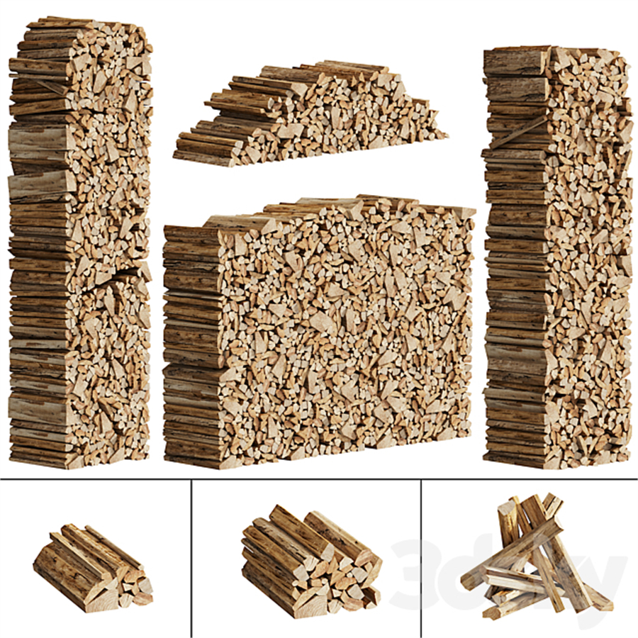 038_Firewood Logs 01 Packed Stacks 00