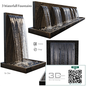 Waterfall fountains cascade
