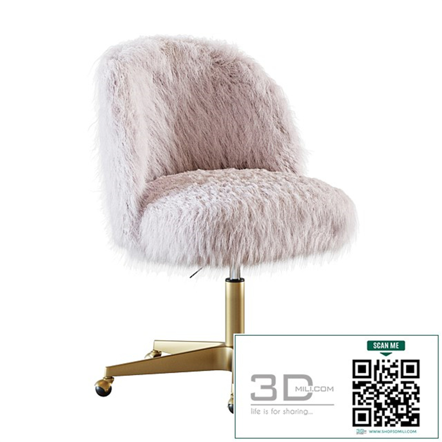 RH ALESSA KASHMIR FAUX FUR DESK CHAIR