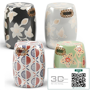 Luna, Josephine Batik Ceramic Stool